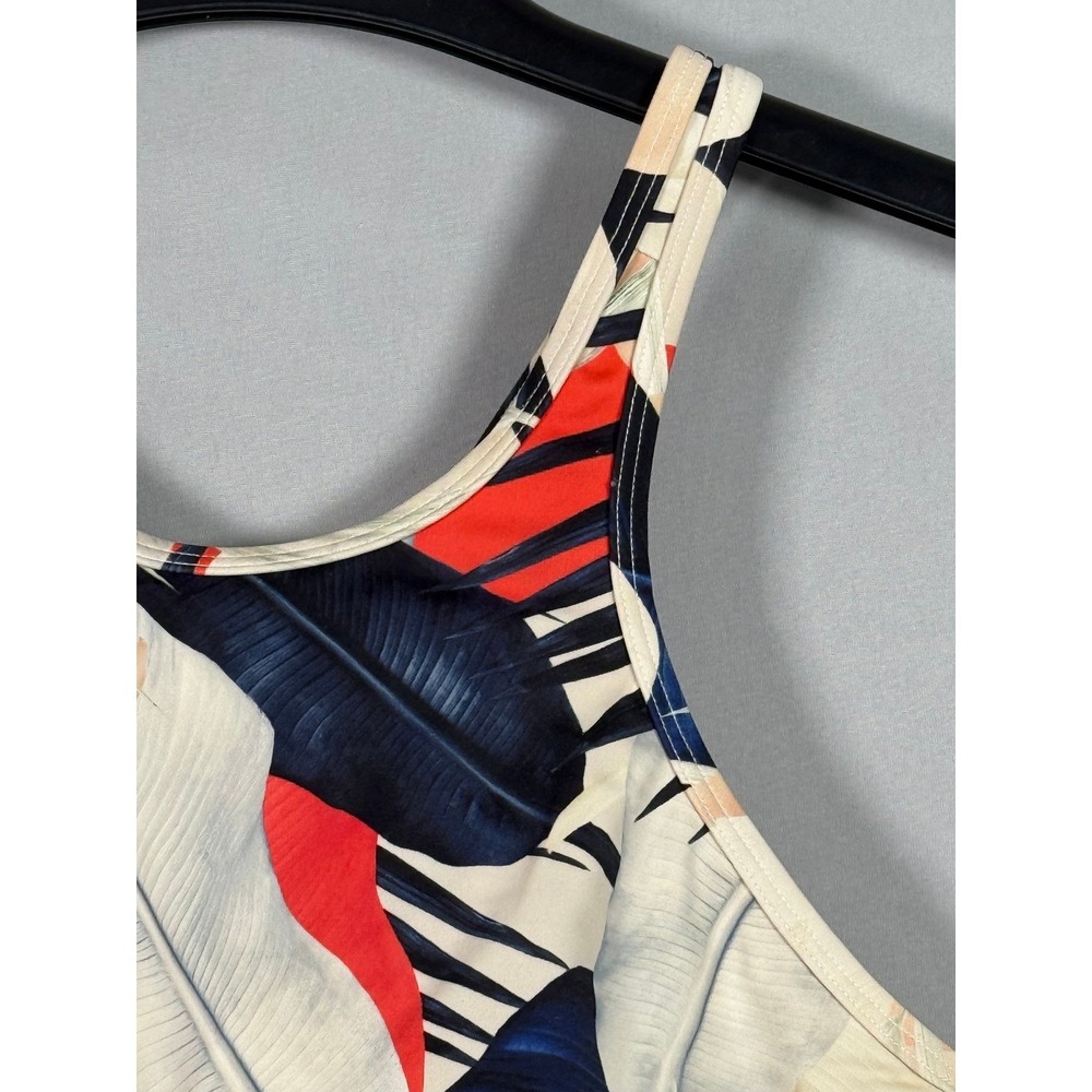 Athleta Tropical Leaf Print Sports Bra Twist Back Support 34D/DD - Picture 2 of 13